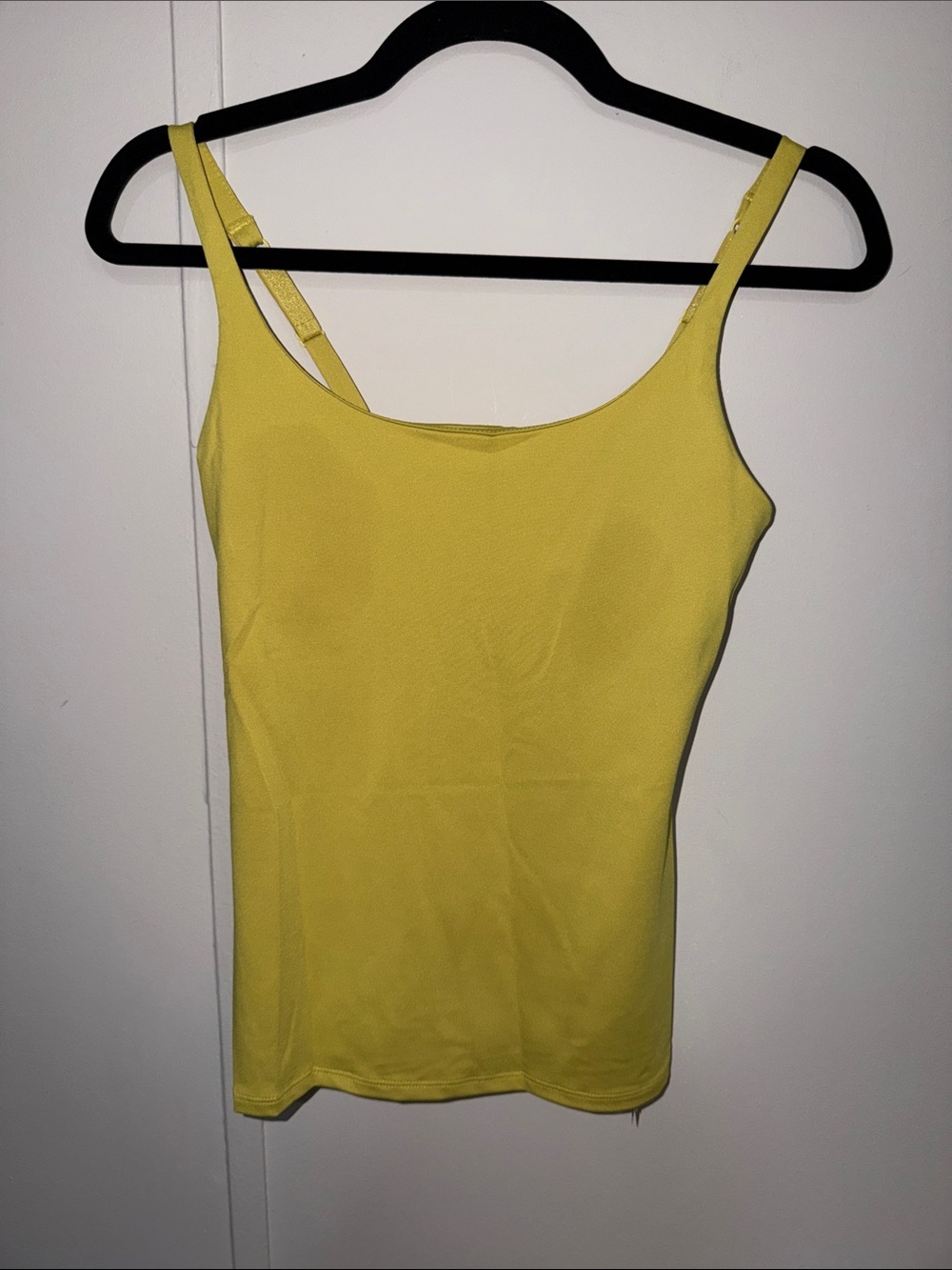 New York & Company Bright Yellow Slim Strap Tank Top